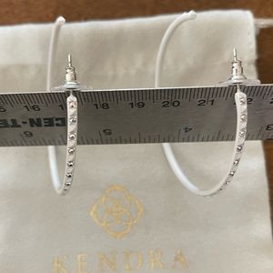 Kendra Scott white hoop earring w clear stones